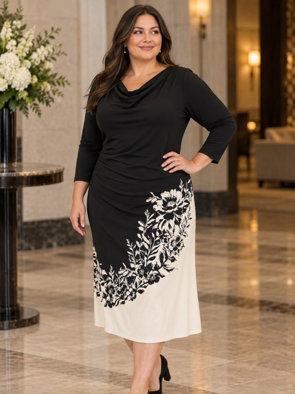 NWT | Ralph Lauren | Black and White Elegant Dress | Size 22W